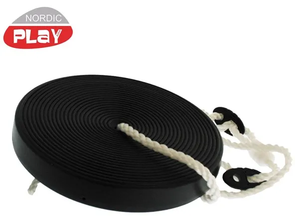 Nordic Play Tellerschaukel schwarz mit Seil