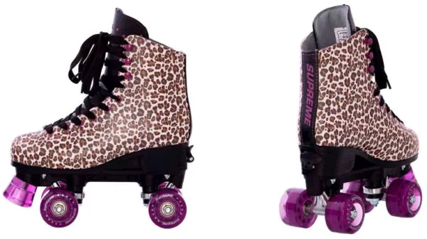 Supreme Rollers - Del Rey verstellbarer Rollschuh Side by Side Gr. 39-42 - Leopard